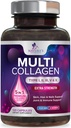 Multi Collagen Supplement 2400 mg - Types I, II, III, V & X Multi Collagen Peptides Pills for Women & Men, Hydrolyzed Collagen Supplements, Hair, Skin, Nail, & Joint Support Supplement - 120 Capsules
