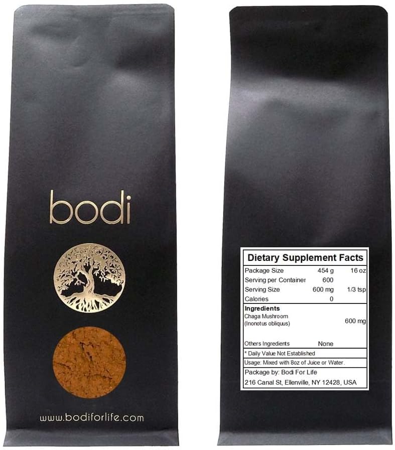 bodi : Chaga Mushroom Fine Powder | 2oz to 5lb | 100% Pure Natural Hand Crafted (4 Ounce)