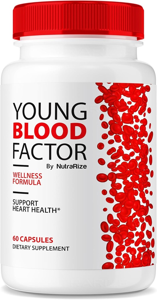 NutraRize Young Blood Factor Capsules - Official Blood Vessel Cleaner Formula, All Natural Supplement to Maintain Healthy Stable Levels, YoungBloodFactor Support Pills Reviews (60 Capsules)