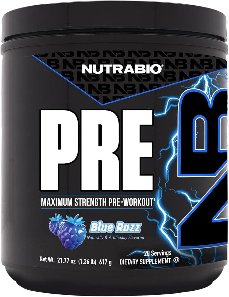 NutraBio Preworkout Powder, Blue Razz| Explosive Energy, Laser Focus, Extreme Pumps| Pre Workout for Men & Women| Performance, Endurance, Power Complex, Caffeine, Electrolytes