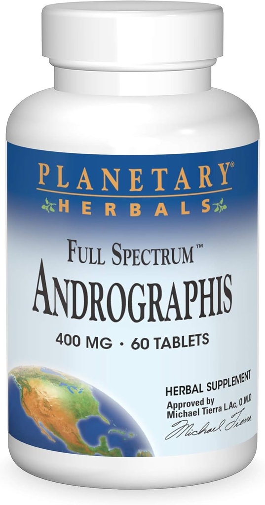 Planetary Herbals Full Spectrum Andrographis 400mg - Ayurvedic Herb - 60 Tablets