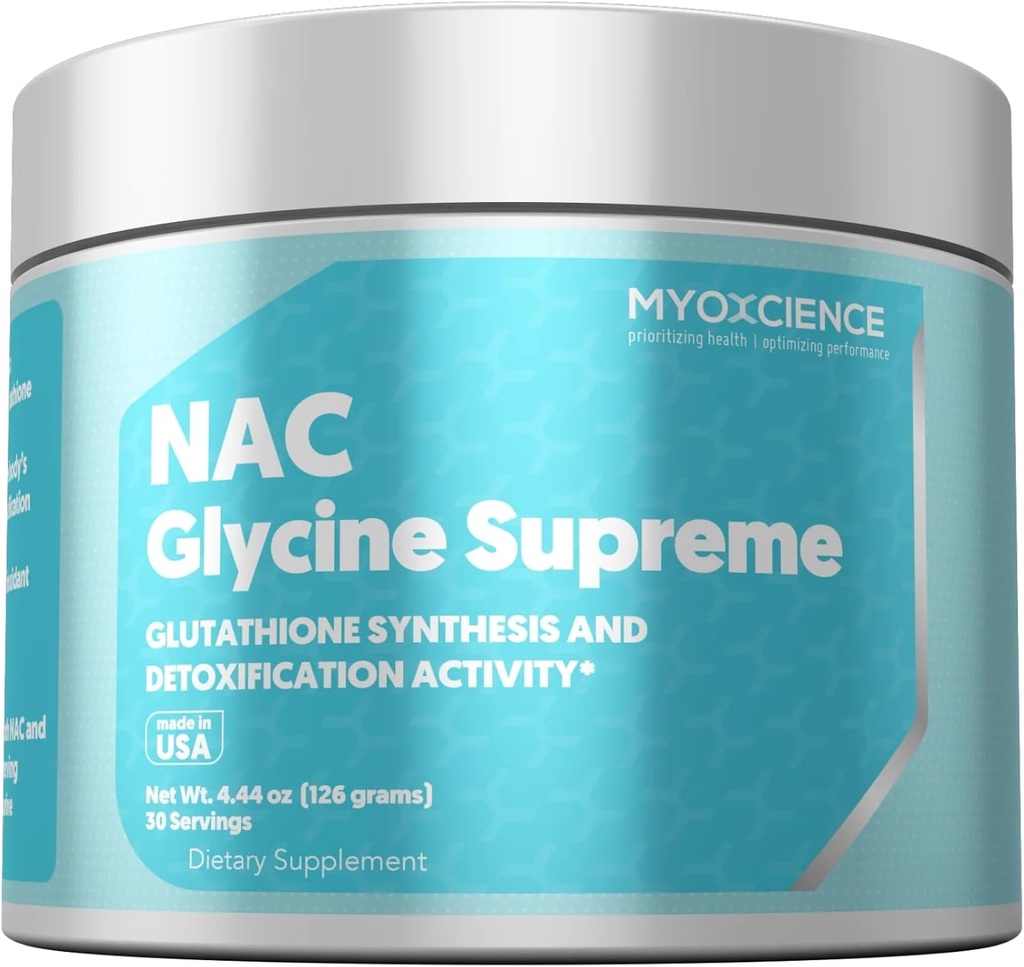 MYOXCIENCE NAC Glycine Supreme | N-Acetyl-L-Cysteine, Glycine, and Taurine Combination (Natural Peach and Pineapple Flavor) (30 Servings)
