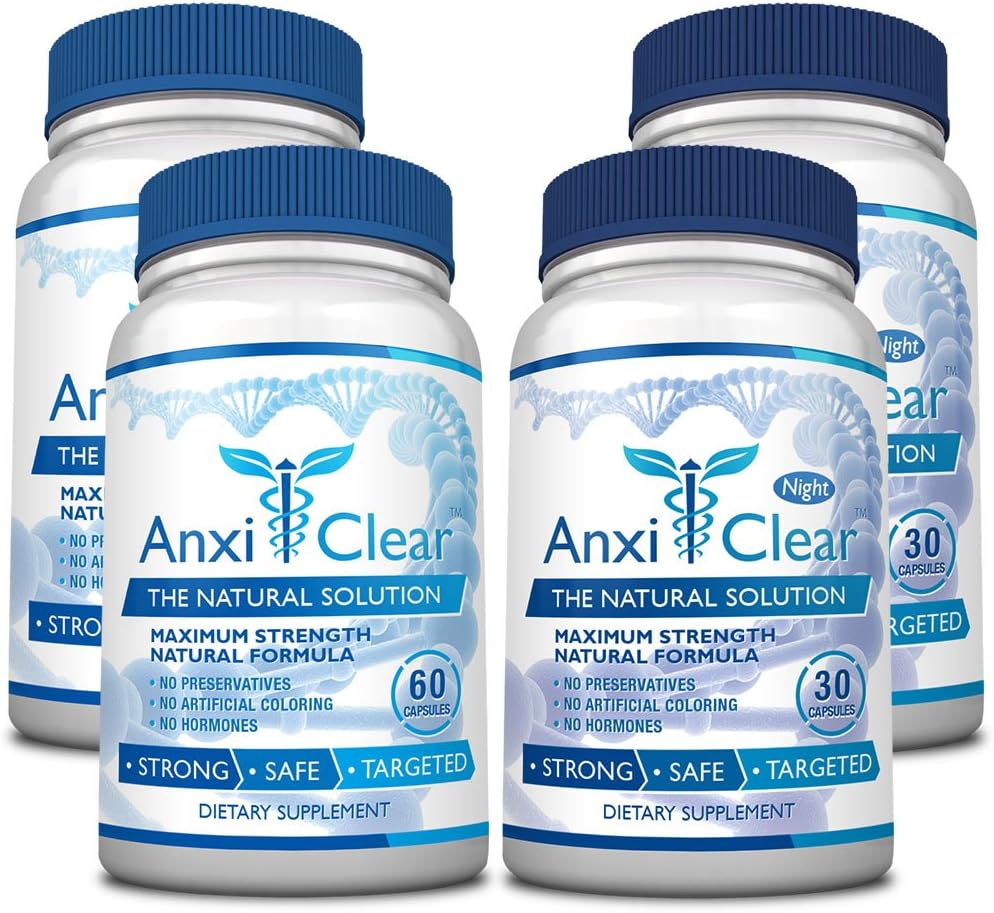 Consumer Health AnxiClear - Boosts Mood, Calms The Mind, Elevates Serotonin Levels - 5-HTP, L-thianine - 2 Day + 2 Night