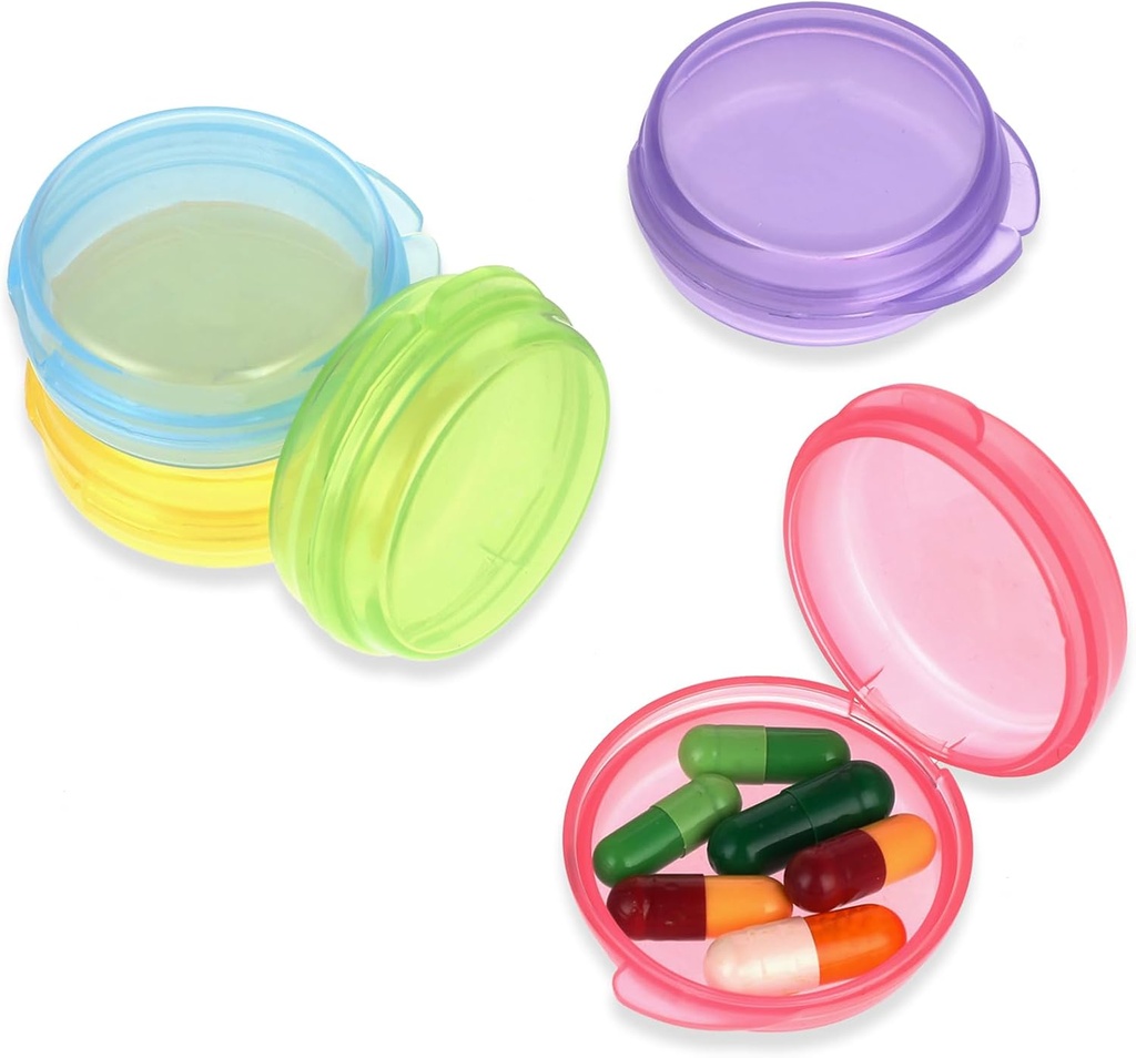 5 Packs Mini Pill Case Small Pill Organizer Box Portable Vitamin Holder Travel Pill Container for Pocket Purse Pills Storage Box to Hold Medicine Cod Liver Oil