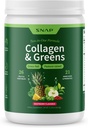 Snap Supplements Super Greens Powder with Collagen Peptides, 26 Fruits and Vegetables, Grass Fed, Non-GMO Daily Greens for Hair, Skin, Nails & Joint Support, 11.34 oz, (30 Servings, 1 Month Supply)