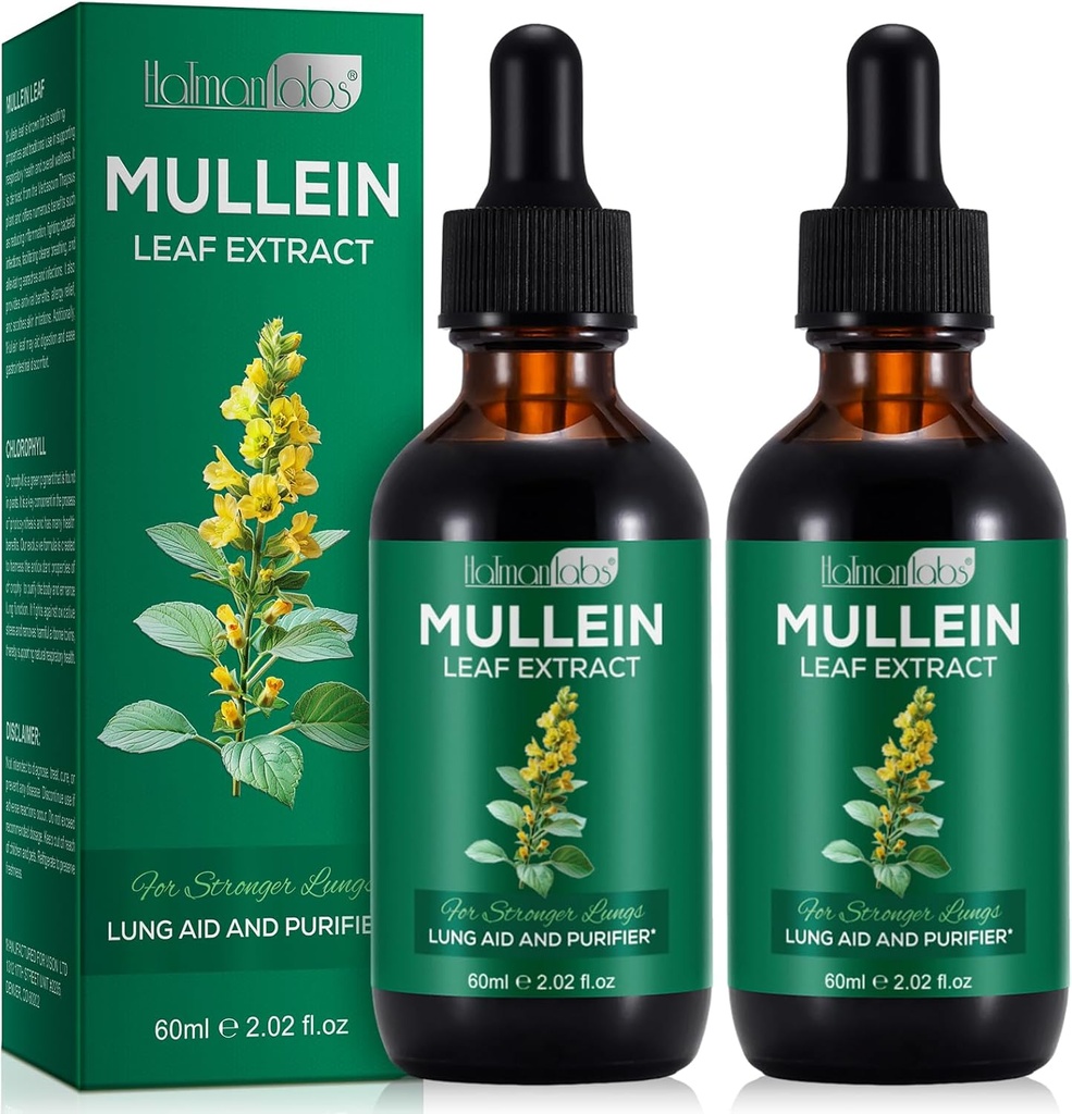 Mullein Leaf Extract Mullein Leaf Extract for Lungs Mullein Drops Mullein Leaf Lung Cleanse Supplement 4.04 Fl.Oz