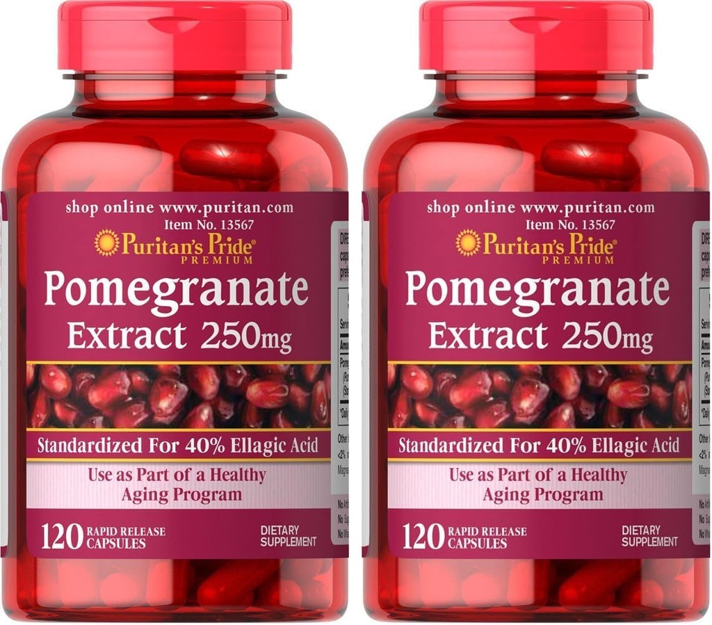 Puritan's Pride Pomegranate Extract, 250 Mg, 120 Count (Pack of 2)