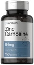 Horbäach Zinc Carnosine Supplement | 84mg per Capsule | 150 Count | Non-GMO & Gluten Free