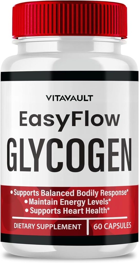 Easy Flow Glycogen Support Capsules - Official Formula Glycogen Support EasyFlow Pills, Easy Flow - Maximum Strength, Glyco Optimizer Pills, Overall Health, Easy Flow Capsules Reviews (60 Capsules)