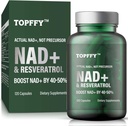 NAD+ Supplement, NAD+&Resveratrol Supplement for Max Absorption for Support Cellular Energy, Aging Defense, 120 Softgels