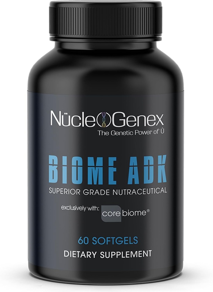 Biome ADK - Gut Health & Energy Boost Supplement with CoreBiome Tributyrin - Supports Gut Barrier, Mitochondrial Activity, Healthy Weight & Flora Balance - 1-3 Capsules Daily - 60 Count