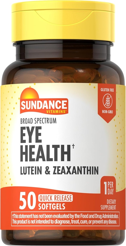 Sundance Lutein and Zeaxanthin Supplement | 50 Softgels | for Eye Health | Non-GMO and Gluten Free Formula