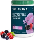 Organikа Electrolytes with Enhanced Collagen Powder for Women & Men - 13 oz - Wild Berry-Flavored Effervescent Electrolyte & Collagen Drink Mix - Deep Hydration, Mobility, Skin, Hair, & Nails