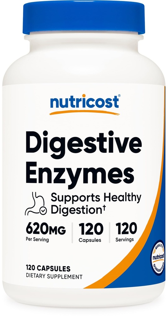 Nutricost Digestive Enzymes 620mg, 120 Capsules - Complete Digestive Enzyme Supplement