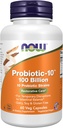 NOW Foods Supplements, Probiotic-10™, 100 Billion, with 10 Probiotic Strains,Dairy, Soy and Gluten Free, Strain Verified, 60 Veg Capsules