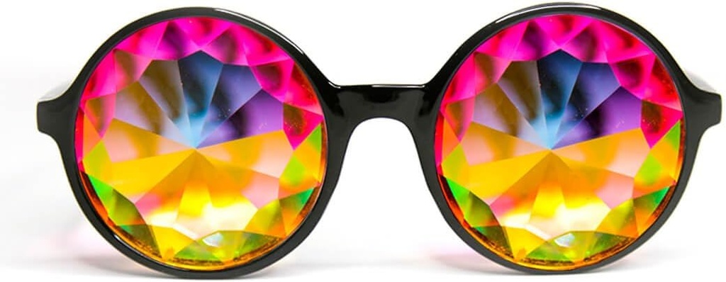 GloFX Xtra Lite Kaleidoscope Glasses | Lightweight Glass Crystal EDM Festival Diffraction Glasses