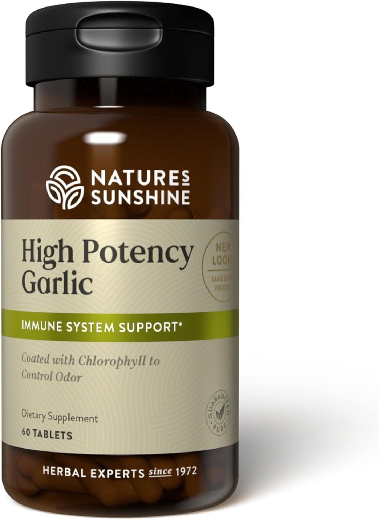 Nature's Sunshine High Potency Garlic, 60 Tablets | Supports the Immune System and Contains a Unique Coating to Help Control the Odor