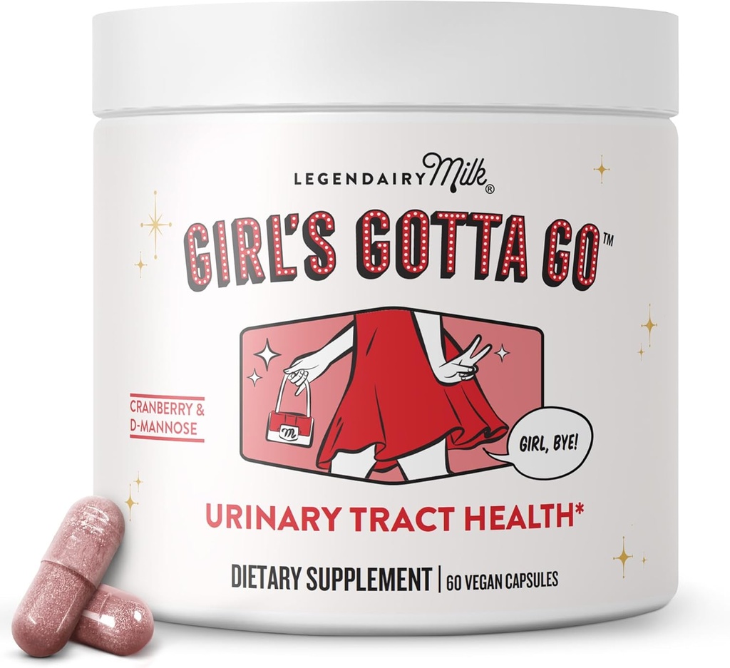 Legendairy Milk Girl’s Gotta Go™ - UTI Support Supplement - Urinary Tract Health for Women - UTI Relief for Women with Sugar-Free Cranberry and D-Mannose, 30 Servings