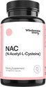 Wholesome Story NAC Supplement N Acetyl Cysteine 600 mg | Liver, Lung & Fertility Support | 120 Capsules | 120 Serving Supply