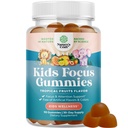 Kids Focus Gummies - Nootropics Brain Support Supplement for Kids with Green Tea Extract, B6 & B12 Vitamins for Memory and Brain Focus - Herbal Concentration Chews for Children - 90 Count