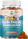 Kids Focus Gummies - Nootropics Brain Support Supplement for Kids with Green Tea Extract, B6 & B12 Vitamins for Memory and Brain Focus - Herbal Concentration Chews for Children - 90 Count