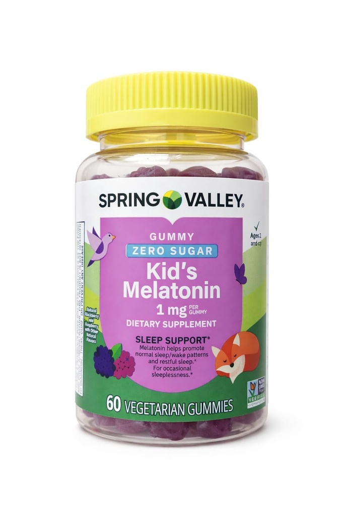 Spring Valley Vegetarian Melatonin Gummies for Kids, Sleep Support, 60 Ct + Your Vitamin Guide