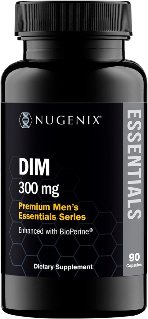 Nugenix Essentials DIM Supplement 305 mg Diindolylmethane & BioPerine for Hormone Balance, 90 Capsules