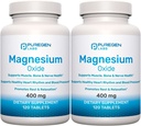 Magnesium Oxide 400mg [High Potency] Supplement | 2 Pack - Total 240 Tablets