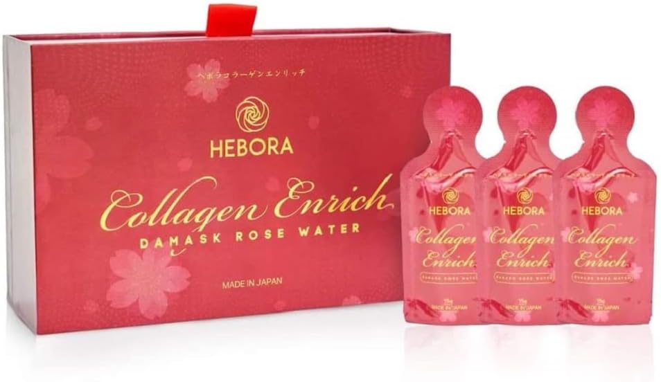 Collagen Enrich Japan - 160,000mg Marine Collagen Peptide + 112 Enzym Peptide Vegie + Damask Rose Liquid Drink Improve Hair Nails Skin and Joints (Box 28 Bags)