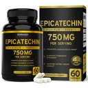 Epicatechin Extract 750mg Per Serving - (60 Capsules) - Supports Lean Muscle, Nitric Oxide, Myostatin Inhibitor, Stamina, Endurance, Pump & Gains - Non-GMO & Vegan Supplement - (60 Count)