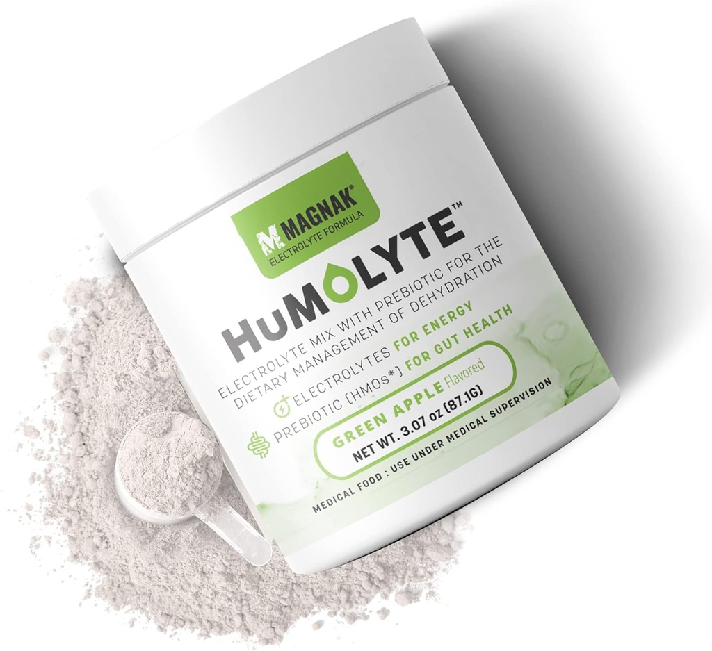Humolyte Electrolyte Powder for Chemotherapy Patients – Patented HMO Formula for Hydration & Gut Health – Prebiotic, Gluten-Free, Green Apple Flavor, 3.07 oz