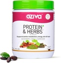 OZIVA Protein & Herbs for Women | 500 Gm (16 Servings)| with Multivitamins, Curcumin, Shatavari, Tulsi for Support Metabolism, Hormonal Balance & Skin, Hair Health (1.1 Lb)