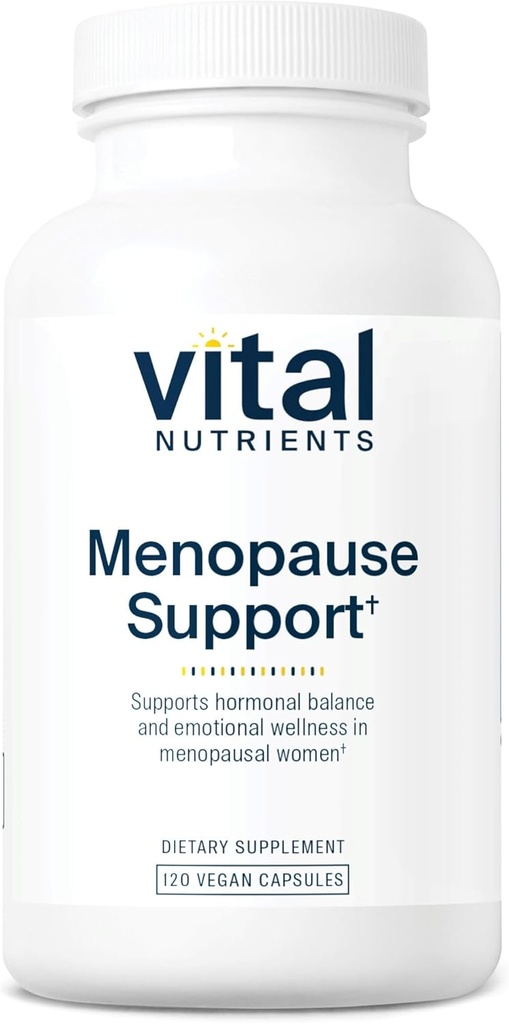 Vital Nutrients Menopause Support | Vegan Supplement for Women | Herbal Complex with Black Cohosh and Vitex Tree Berry for Hormone Balance Support* | Gluten, Dairy, Soy Free | 120 Capsules