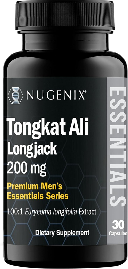 Nugenix Essentials Tongkat Ali for Men, Support for Men's Health, Longjack Eurycoma Longifolia Extract, 30ct