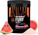 Animal Fury Pre Workout Powder - Watermelon, 350mg Caffeine, BCAA Amino Acids, 2g Beta Alanine, Citrulline & Tyrosine, Energy, Focus, Strength, Endurance, Preworkout for Men & Women, 20 Servings