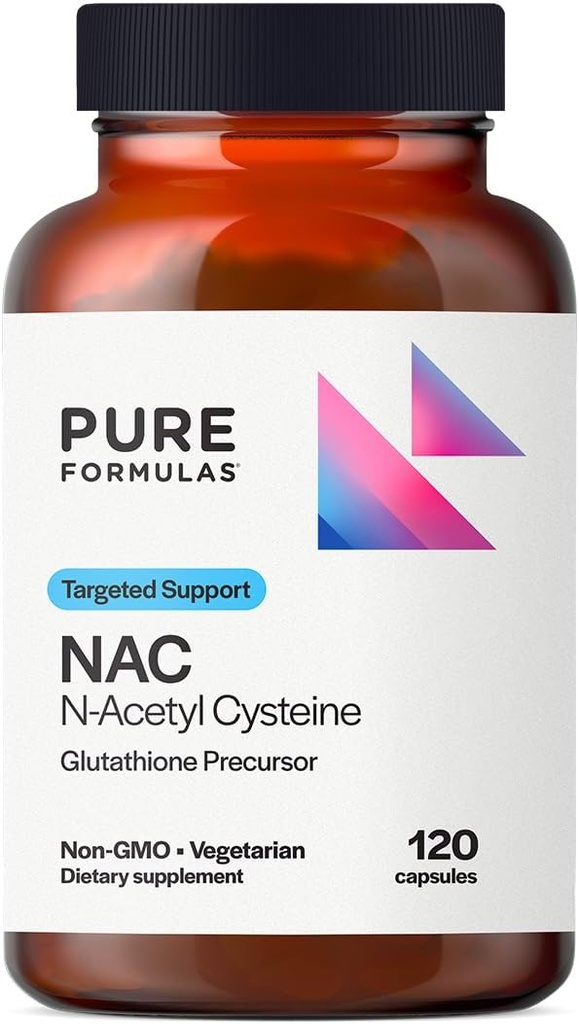 PureFormulas N-Acetyl-L-Cysteine - NAC Supplement Capsules 900mg NAC, Antioxidant Glutathione Precursor - Detox + Workout Recovery, and Immune Support - Non-GMO + Vegetarian Supplement -120 Capsules