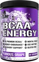 EVL BCAAs Amino Acids Powder - BCAA Energy Pre Workout Powder for Muscle Recovery Lean Growth and Endurance - Rehydrating Post Workout Recovery Drink with Natural Caffeine - Furious Grape