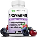 Extra Strength Resveratrol 1568mg - 180 Capsules - 3 Months Supply | Antioxidant Supplement | Natural Trans-Resveratrol Pills | for Anti-Aging, Heart Health, Immune System & Brain Function