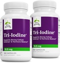 Terry Naturally Tri-Iodine - Aid Thyroid Health with Potassium Iodide & Sodium Iodide - Aids Hormone Balance with Molecular Iodine from Kelp - Brain & Energy Support - 12.5mg, 180 Capsules (Pack of 2)