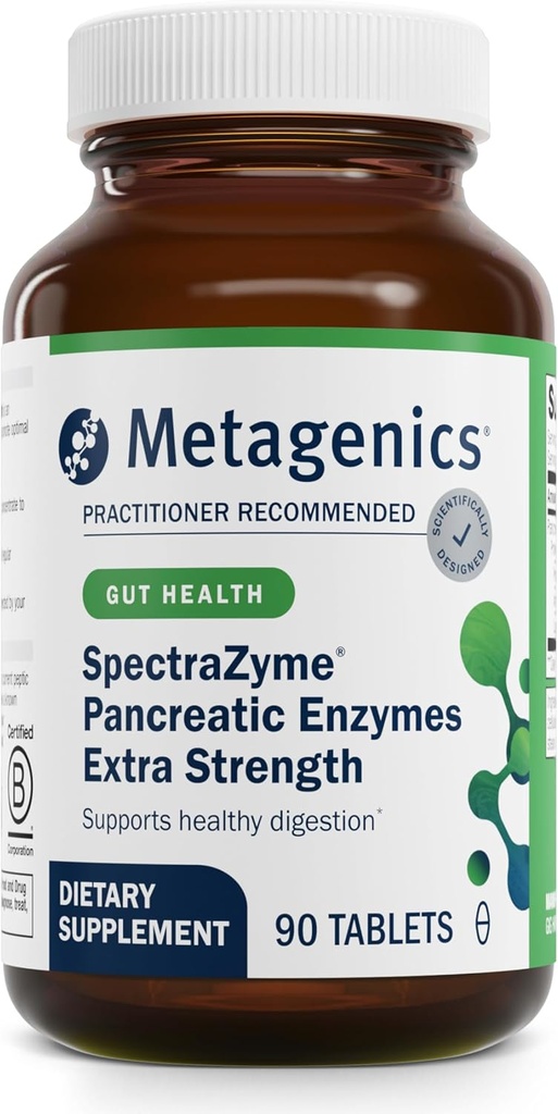 Metagenics SpectraZyme Pancreatic Enzymes Extra Strength - Bioactive Pancreatic Enzymes for Digestive Support* - 90 Servings