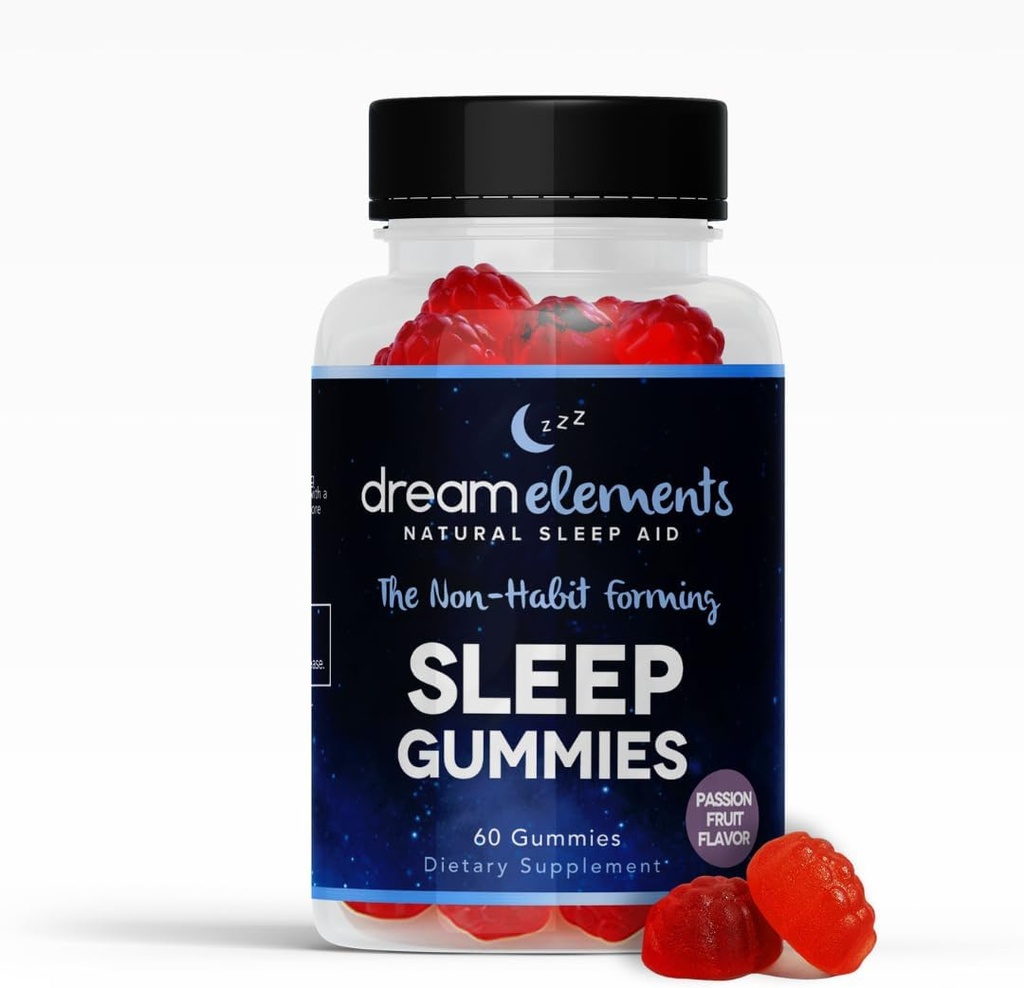 Sleep Supplement Gummies - All Natural, Passion Fruit Flavor, 60ct