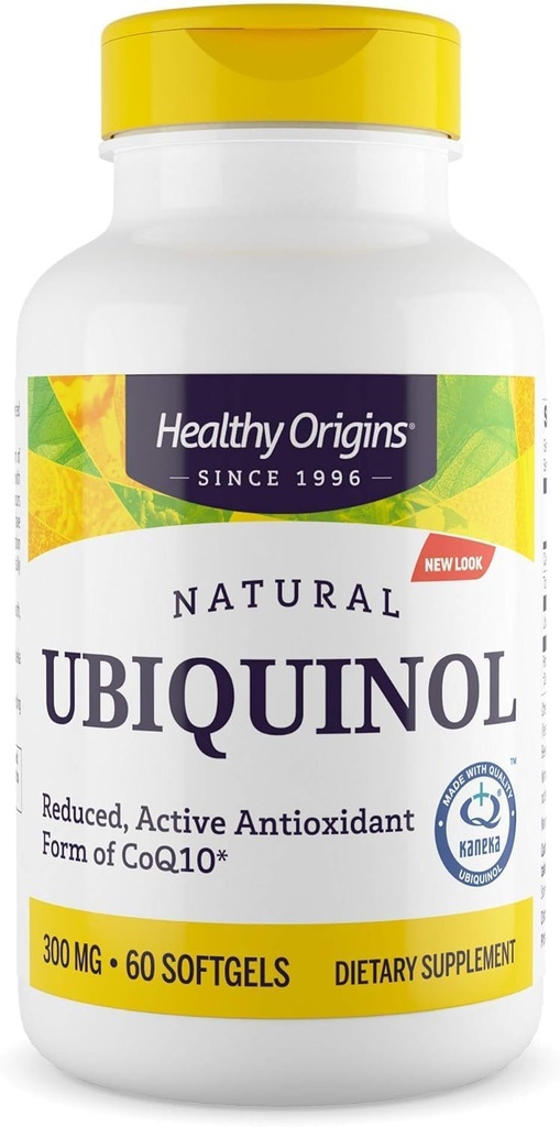 Healthy Origins Ubiquinol (Active Form of CoQ10), 300 mg - Kaneka Ubiquinol Supplements for Heart Health & Antioxidant Support - Gluten-Free & Non-GMO Supplement - 60 Softgels