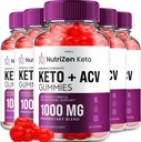 (5 Pack) NutriZen Keto ACV Gummies - Advanced Formula Nutri Zen Keto Plus ACV Gummies Apple Cider Vinegar Keto Nutrizen ACV Gummies Dietary Supplement Reviews Men Women (300 Gummies)