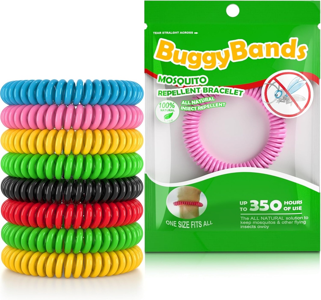 24 Pack Mosquito Repellent Bracelets, Individually Wrapped Repellent Wristbands, DEET Free, Natural and Waterproof Band