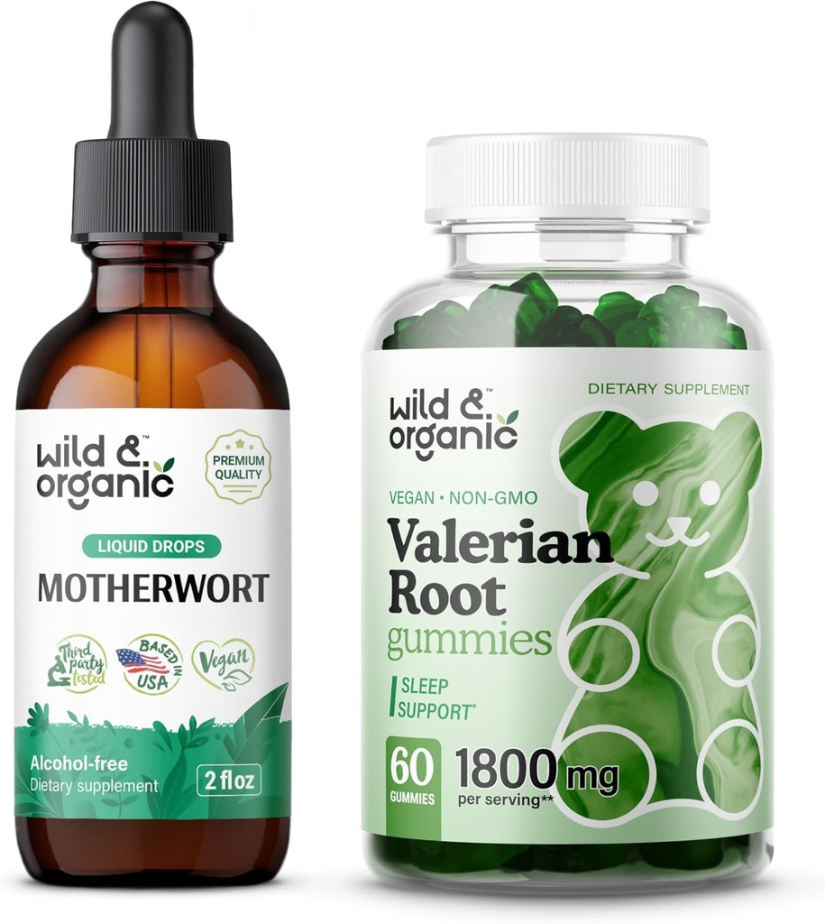 Wild & Organic Motherwort Tincture 2 fl oz & Valerian Root Gummies