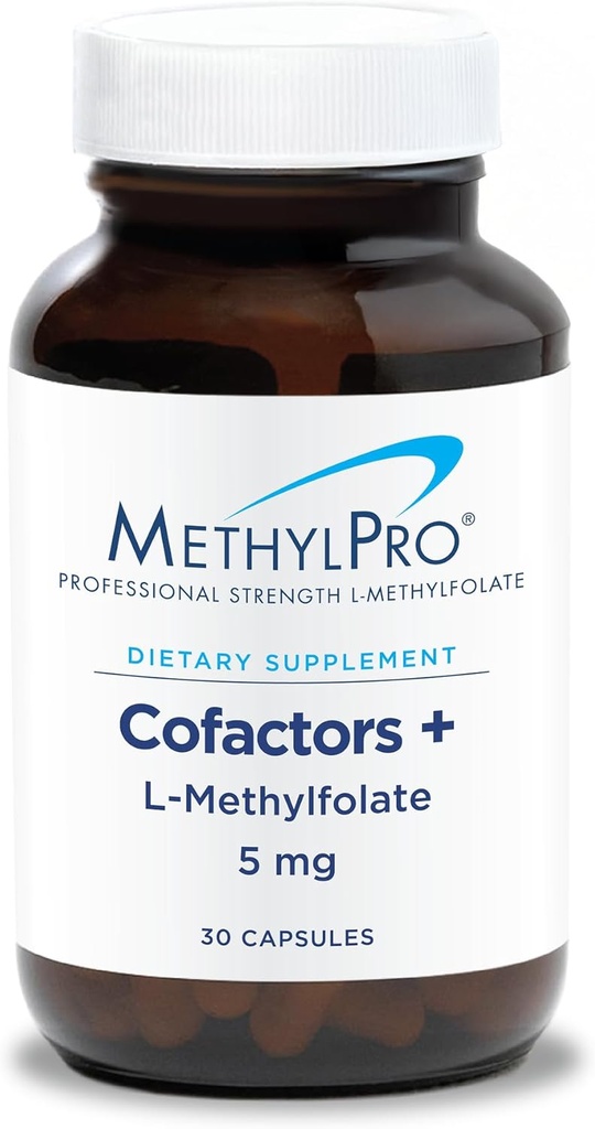 MethylPro L-Methylfolate 5 mg + Cofactors - L Methyl Folate Supplement for Women & Men, Methylated Vitamin B9 (5-MTHF) with B6 and B12 for Brain Health, Focus, and Calm - 30 Capsules (Pack of 1)