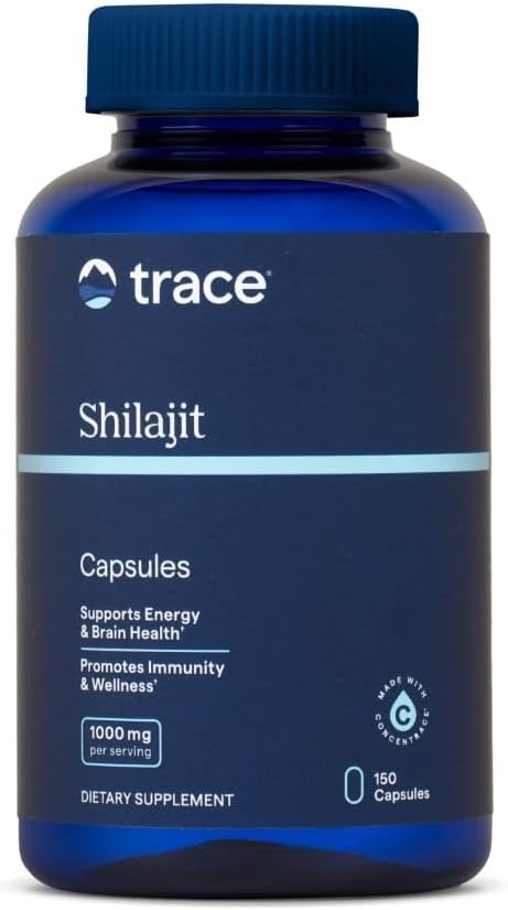 Trace Minerals Shilajit 1000mg - Mineral Supplement Support for Brain Health & Immune Function - Healthy Energy Support Formula with Shilajit Extract & Trace Minerals - 150 Capsules (75 Servings)