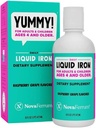 NovaFerrum Yummy 16 Fl Oz | Liquid Iron Supplement for Ages 4 & Up | 18mg of Iron/Tbsp | Gluten Free | Sugar-Free | Raspberry Grape