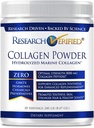 Research Verified® Collagen Powder - Hydrolyzed Marine Collagen - Unflavored - Skin Hydration and Elasticity, Muscle Recovery, Non GMO - 30 Scoops Per Container - 1 Month Supply